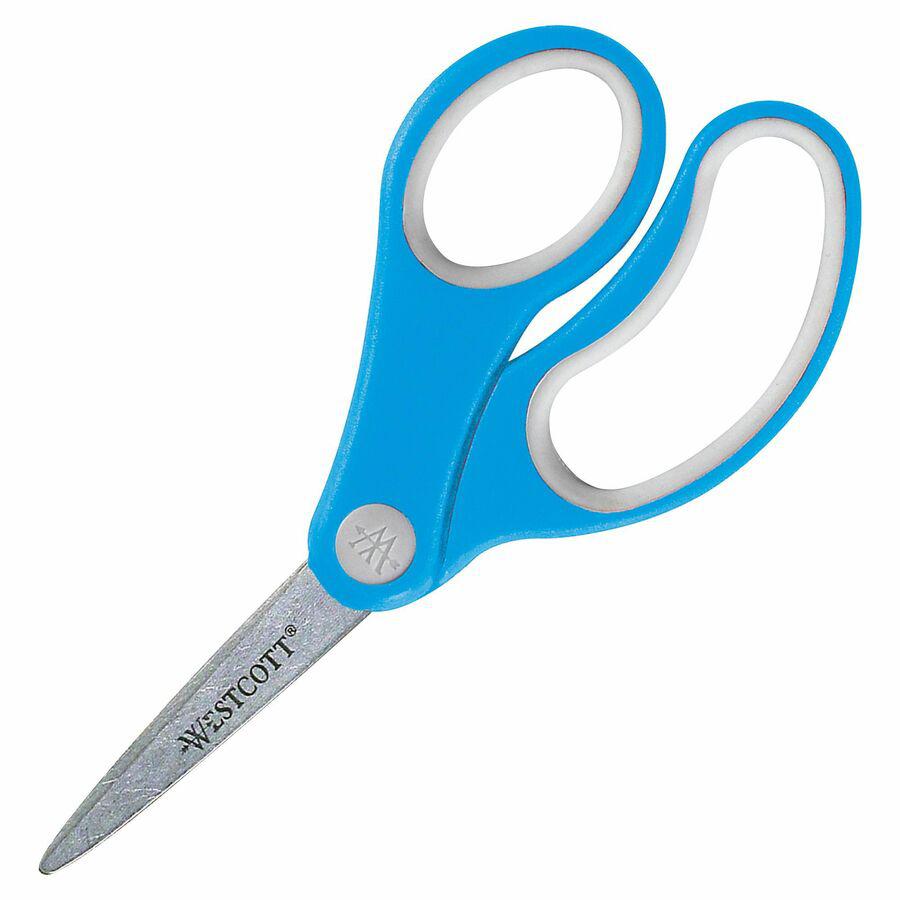 Westcott Soft Handle Kids 5" Value Scissors - 5" Overall Length - Left/Right - Stainless Steel - Pointed Tip - Assorted - 1 Each. Picture 3