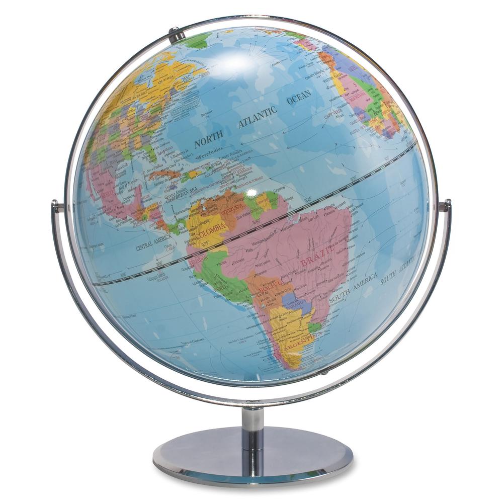 Advantus 12" Political World Globe - 13" Width x 16" Height - 12" Diameter - Multi. Picture 3