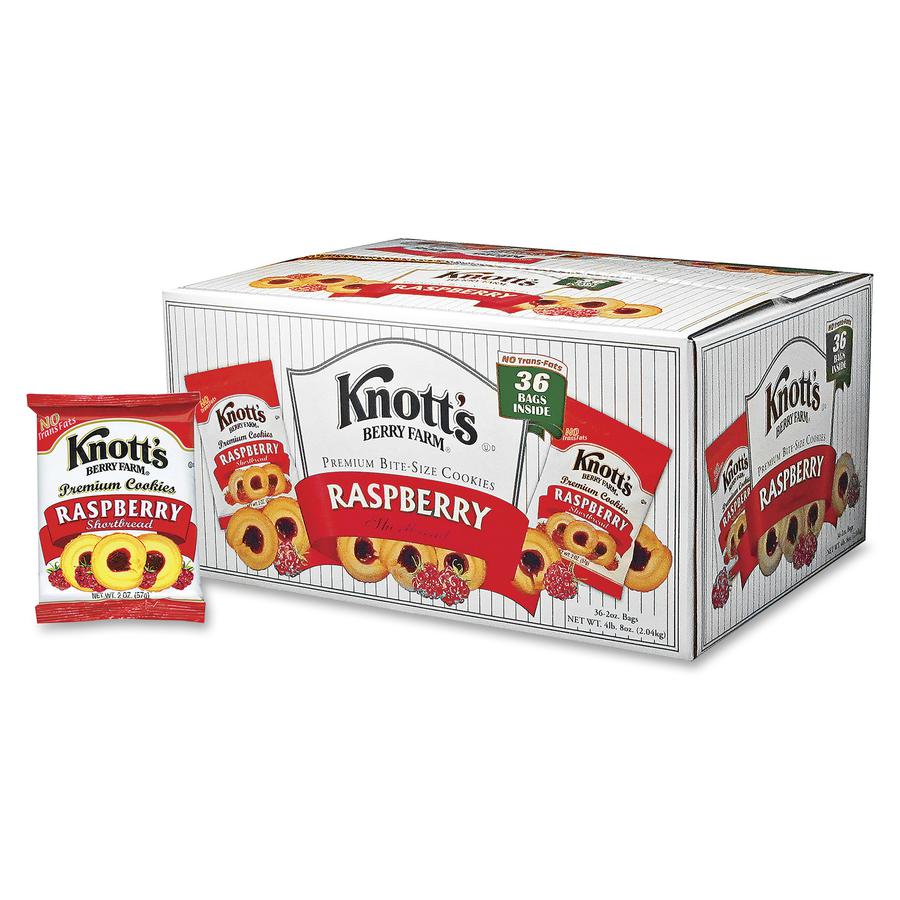 Knott's Biscomerica Raspberry Cookies - Raspberry - 1 Serving Bag - 2 oz - 36 / Carton. Picture 2