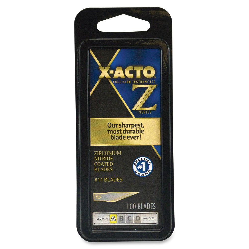 X-Acto Z-Series Knife No.11 Fine Point Blades - #11 - Self-sharpening - 100 / Box - Gold. Picture 3