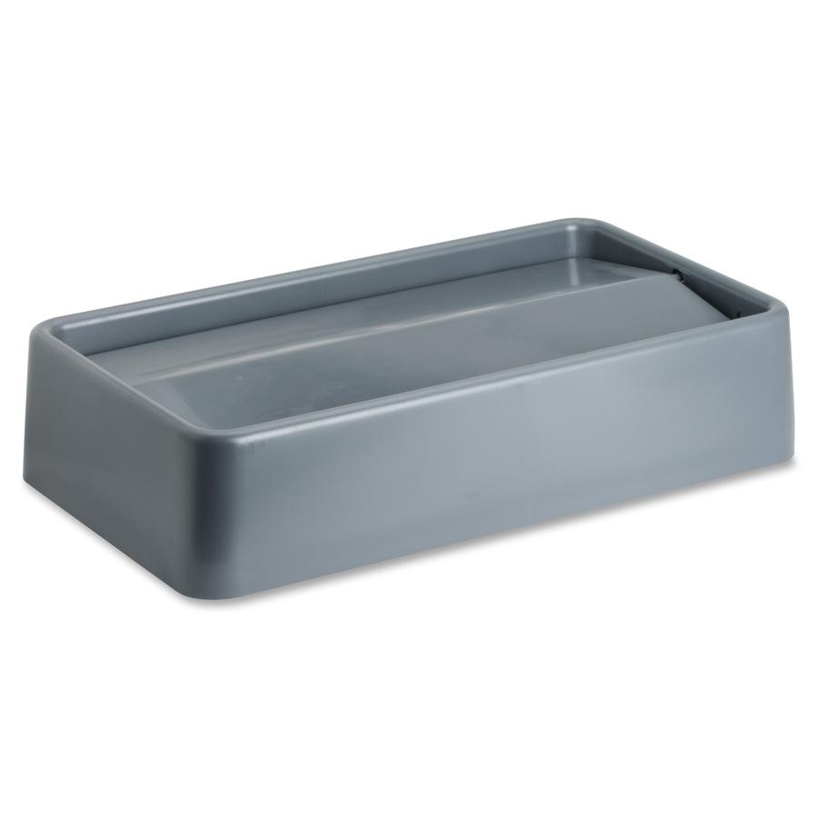 Genuine Joe Space-Saving Container Swing Lid - Rectangular - 1 Each - Gray. Picture 6