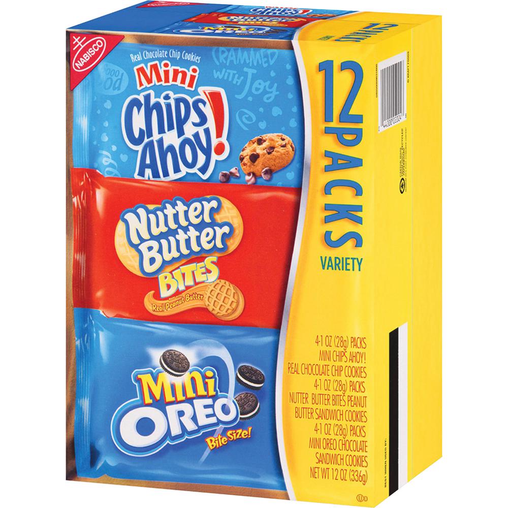 Nabisco Bite-size Cookie Variety Pack - Chocolate Chip, Peanut Butter - 1 Serving Bag - 1 oz - 48 / Carton. Picture 2