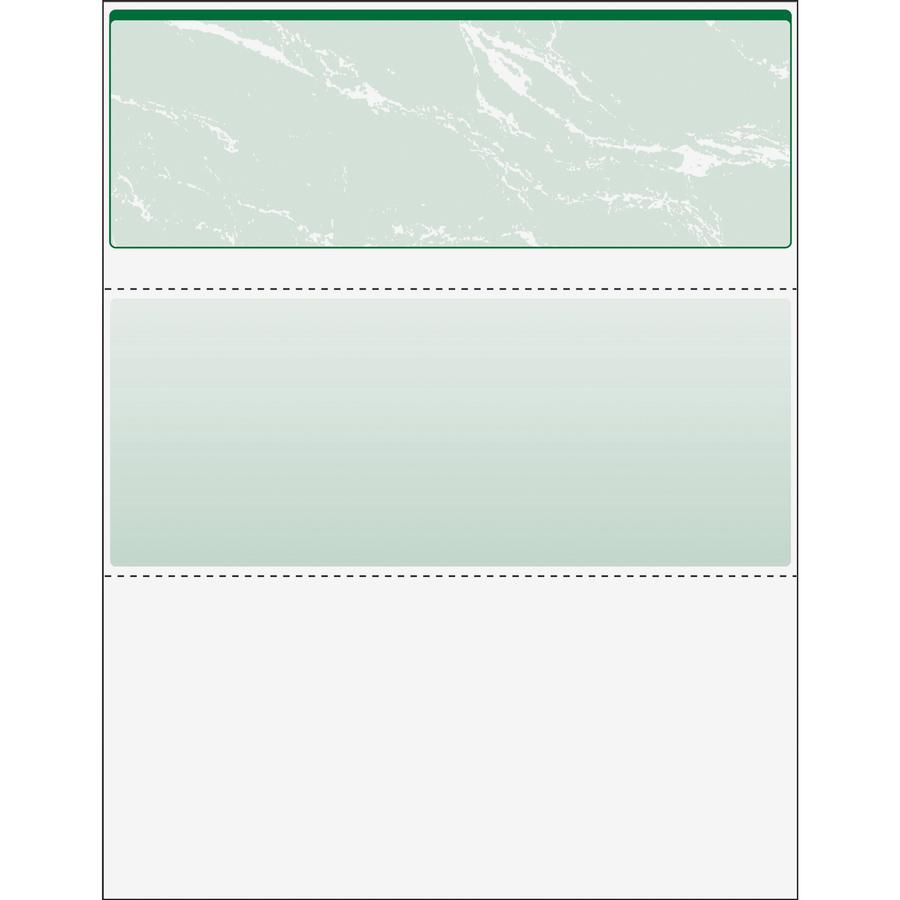 DocuGard High Security Green Marble Business Checks with 11 Features to Prevent Fraud - Letter - 8 1/2" x 11" - 24 lb Basis Weight - 500 / Ream - Erasure Protection, Watermarked. Picture 4