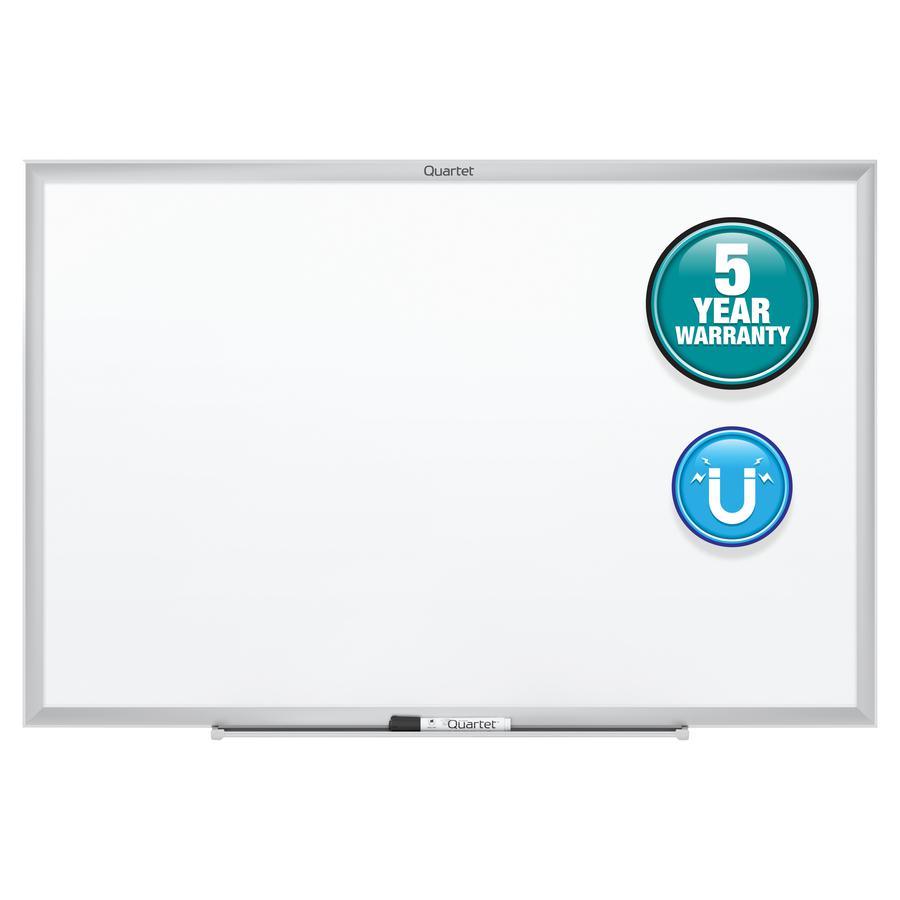 Quartet Classic Magnetic Whiteboard - 36" (3 ft) Width x 24" (2 ft) Height - White Painted Steel Surface - Silver Aluminum Frame - Horizontal/Vertical - Magnetic - 1 Each. Picture 2