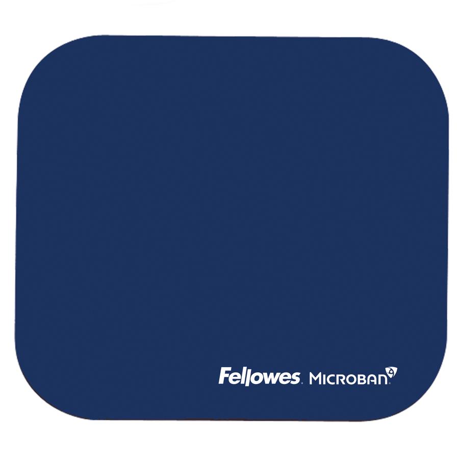 Fellowes Microban&reg; Mouse Pad - Blue - 8" x 9" x 0.13" Dimension - Blue - Rubber - Wear Resistant, Tear Resistant, Skid Proof - 1 Pack. Picture 2