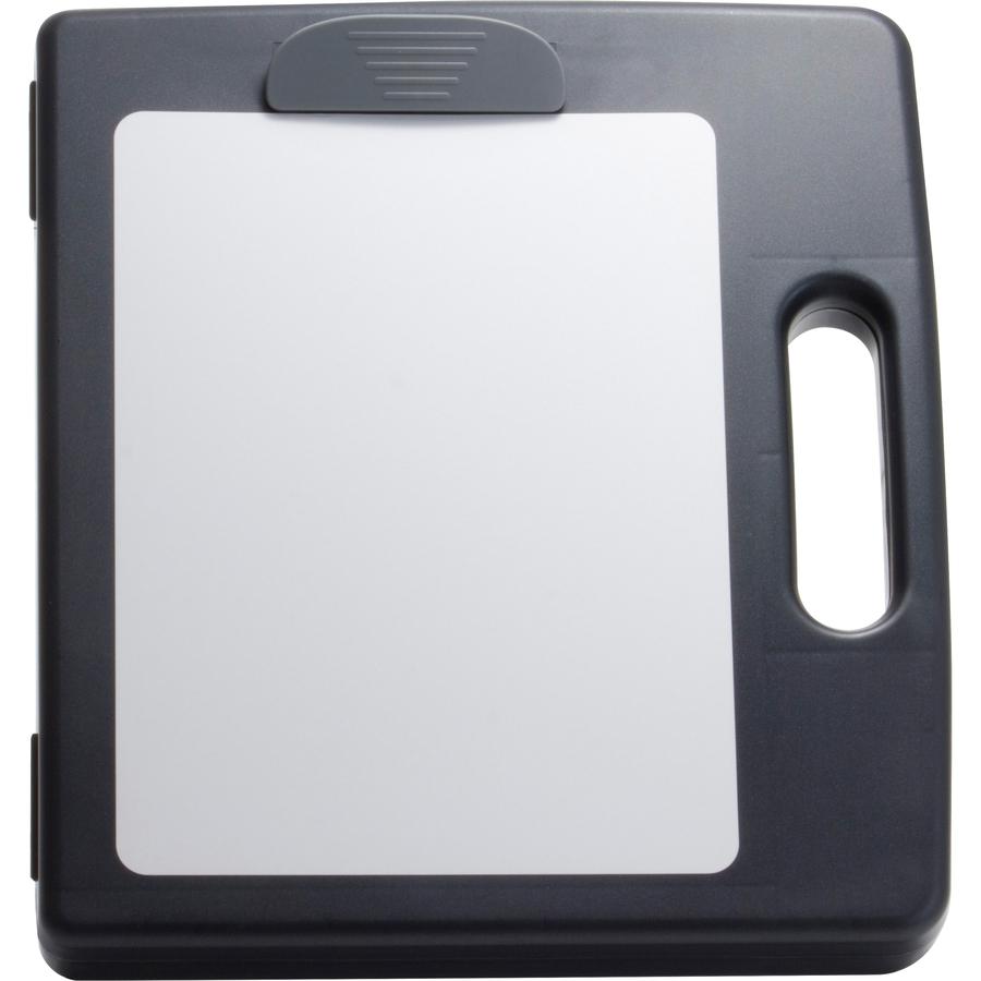 Officemate Portable Dry-erase Clipboard Box - Heavy Duty - 12" x 13 1/8" - Charcoal - 1 Each. Picture 2