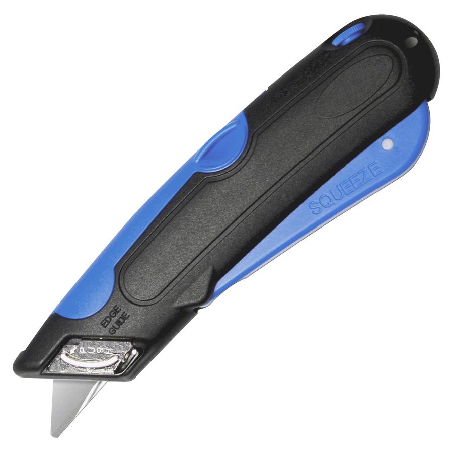 Garvey Cosco EasyCut Self-retracting Blade Carton Cutter - Self-retractable, Locking Blade - Stainless Steel, Plastic - Blue, Black - 1 Each. Picture 6