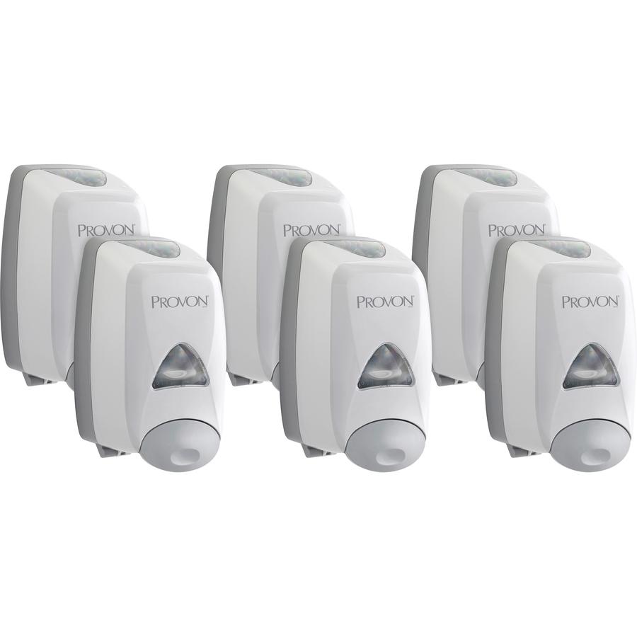 Provon FMX-12 Foam Soap Dispenser - Manual - 1.32 quart Capacity - Key Lock, Soft Push, Wall Mountable - Dove Gray - 6 / Carton. Picture 4