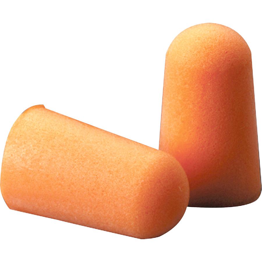 3M 1100 Uncorded Foam Earplugs - Noise Protection - Polyurethane - Orange - Smooth Surface, Uncorded, Comfortable, Dirt Resistant, Hypoallergenic, Disposable - 200 / Box. Picture 3