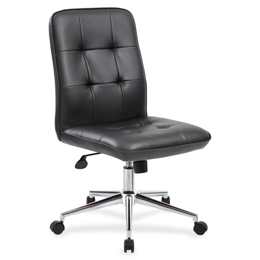 Boss Modern B330 Task Chair - Black Vinyl Seat - Chrome, Black Chrome Frame - 5-star Base - Black - 1 Each. Picture 11