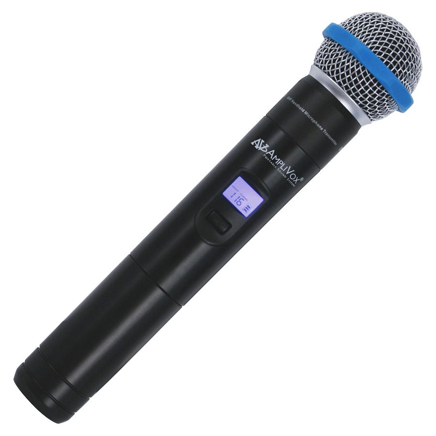 AmpliVox S1695 Wireless Microphone - Black - 584 MHz to 608 MHz - Handheld. Picture 2