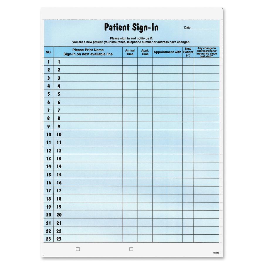 Tabbies Patient Sign-In Label Forms - 125 Sheet(s) - 8.50" x 11" Sheet Size - Blue - 125 / Pack. Picture 2