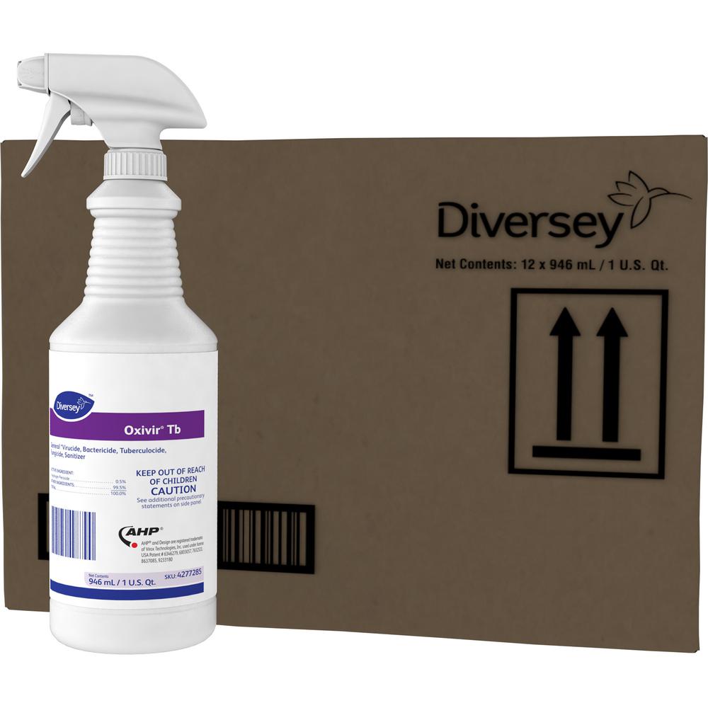 Diversey Oxivir Ready-to-use Surface Cleaner - Liquid - 32 fl oz (1 quart) - 12 / Carton. Picture 4