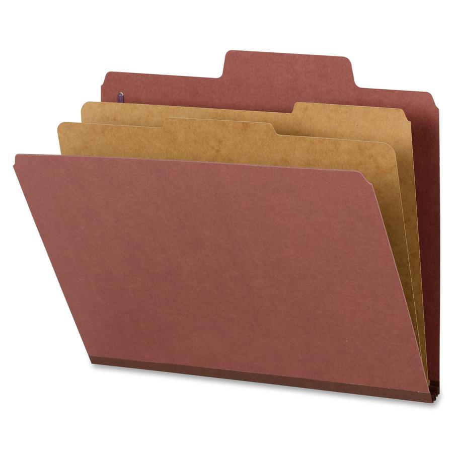 Smead SuperTab 2/5 Tab Cut Letter Recycled Classification Folder - 8 1/2" x 11" - 2" Expansion - 2 x 2S Fastener(s) - 2" Fastener Capacity for Folder - Top Tab Location - Right of Center Tab Position . Picture 6