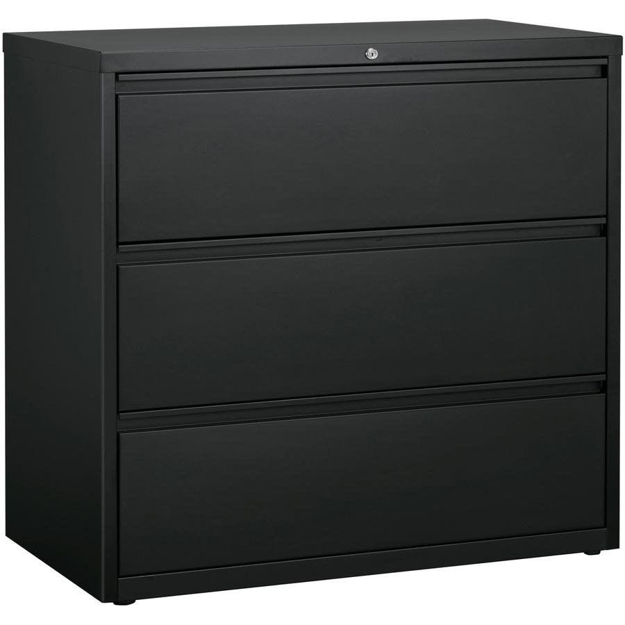Lorell Fortress Series Lateral File - 42" x 18.8" x 40.1" - 3 x Drawer(s) for File - A4, Legal, Letter - Lateral - Anti-tip, Security Lock, Ball Bearing Slide, Reinforced Base, Leveling Glide, Interlo. Picture 7