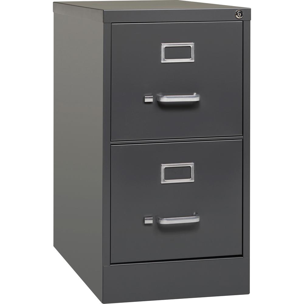 Lorell Fortress Series 26-1/2" Commercial-Grade Vertical File Cabinet - 15" x 26.5" x 28.4" - 2 x Drawer(s) for File - Letter - Vertical - Drawer Extension, Security Lock, Label Holder, Pull Handle - . Picture 5