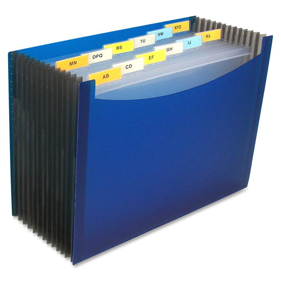 C-Line 13-Pocket Expanding Files - Letter - 8.50" Width x 11" Length Sheet Size - 900 Sheet Capacity - 9" Expansion - 13 Pockets - 12 Dividers - Polypropylene - Blue - 1 Each". Picture 4