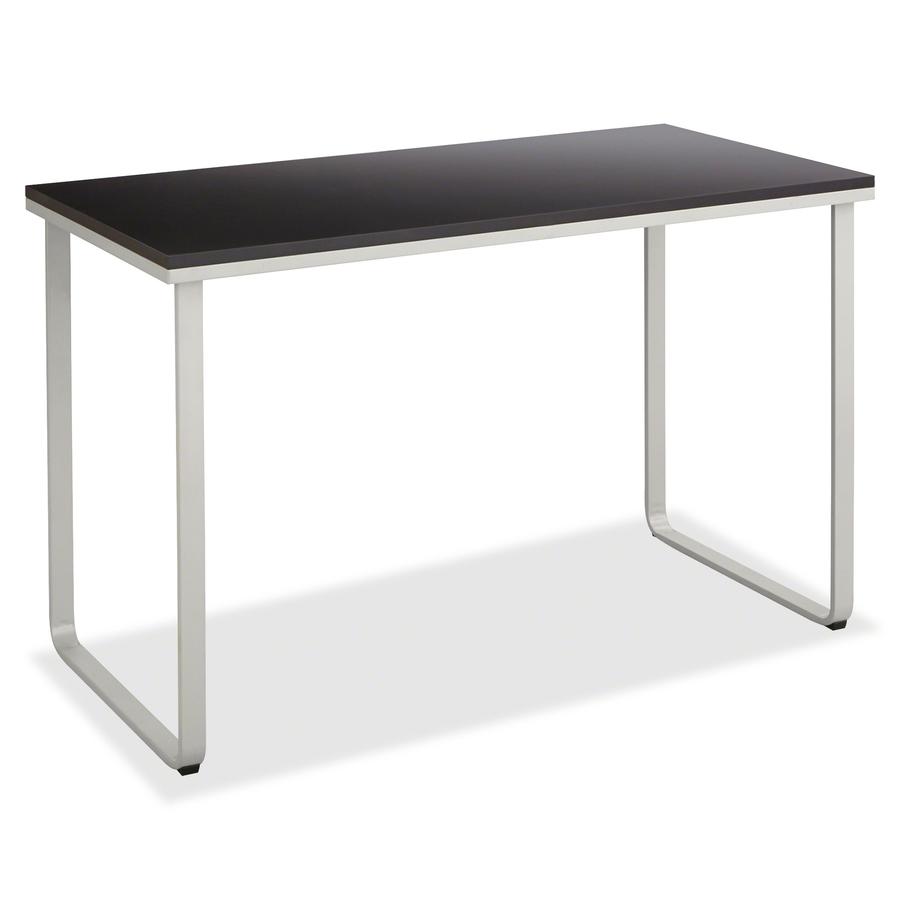 Safco Steel Workstation - Rectangle Top - U-shaped Base - 2 Legs - 150 lb Capacity - 47.25" Table Top Width x 24" Table Top Depth x 0.75" Table Top Thickness - Assembly Required - Black, Silver - Stee. Picture 2