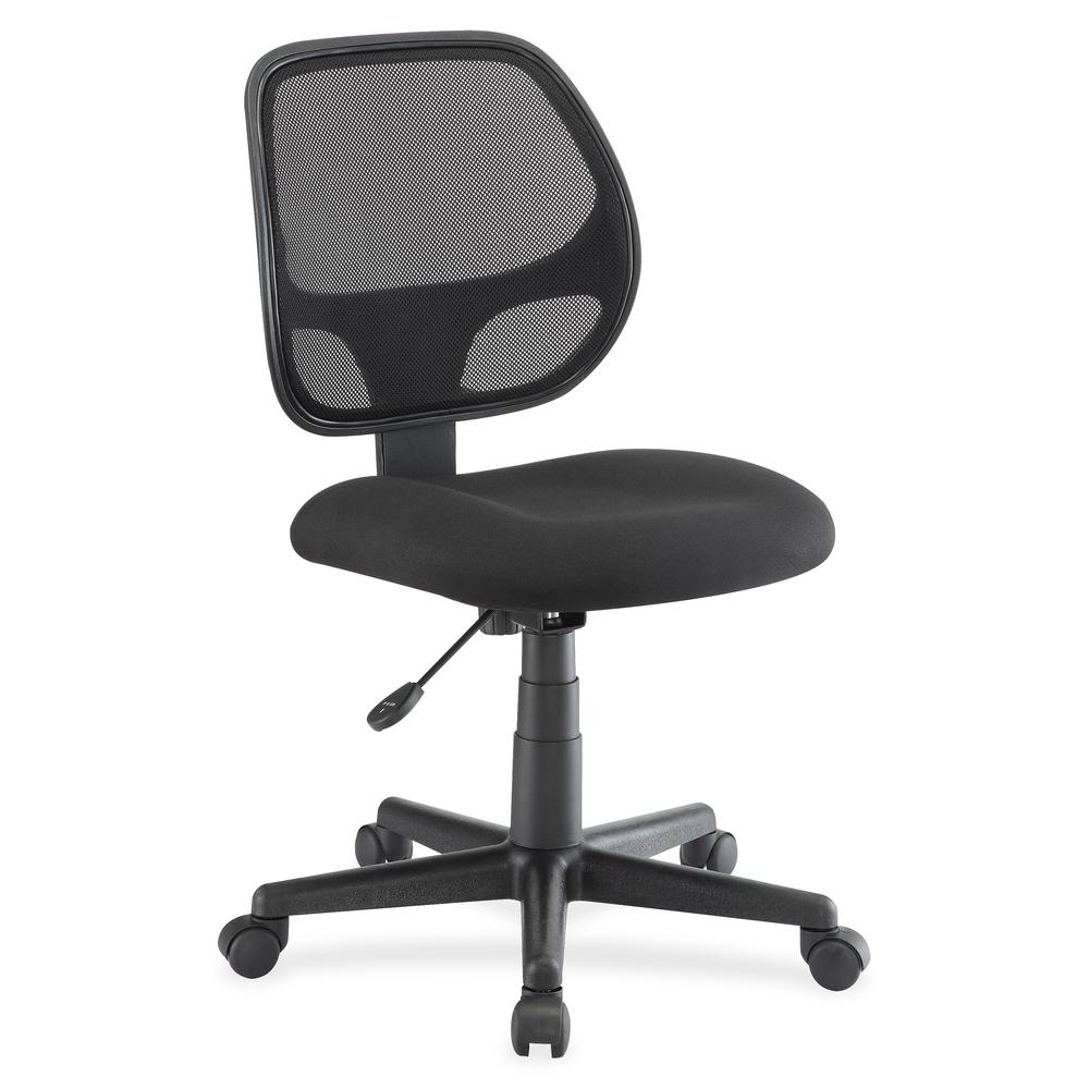 Lorell Multi-task Chair - Black Fabric Seat - Black Back - 5-star Base - Black - 1 Each. Picture 3