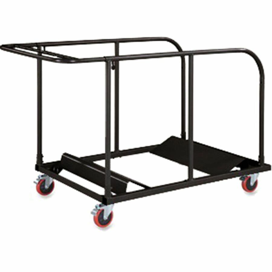 Lorell Round Planet Table Trolley Cart - Steel - x 52" Width x 32.8" Depth x 40.2" Height - Charcoal - For 16 Devices - 1 Each. Picture 3