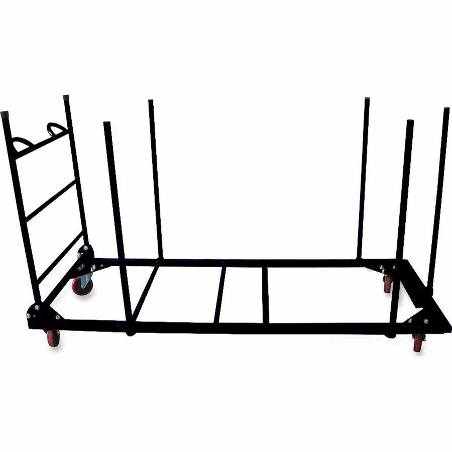 Lorell Blow Mold Rectangular Table Trolley Cart - Steel - x 30" Width x 45.3" Depth x 75.9" Height - Charcoal - For 20 Devices - 1 Each. Picture 3