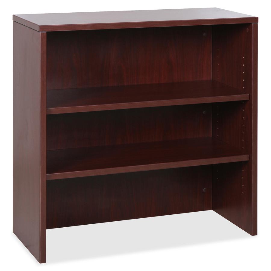 Lorell Essentials Mahogany Laminate Stack-on Bookshelf - 36" x 15" x 36" - 2 x Shelf(ves) - Stackable - Mahogany, Laminate - MFC, Polyvinyl Chloride (PVC) - Assembly Required. Picture 2