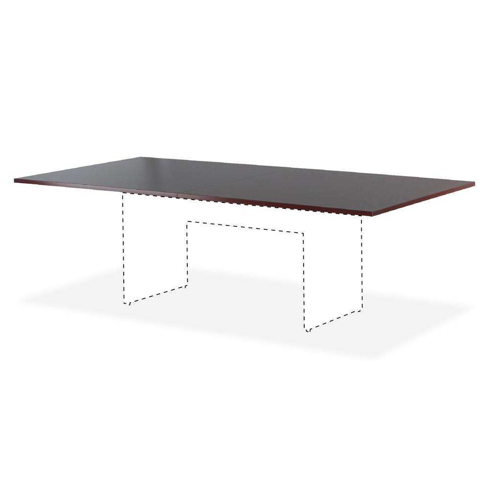 Lorell Essentials Rectangular Modular Conference Table - Laminated Rectangle, Mahogany Top - Panel Leg Base - 2 Legs - 70.88" Table Top Width x 35.38" Table Top Depth x 1.25" Table Top Thickness - 29.. Picture 3