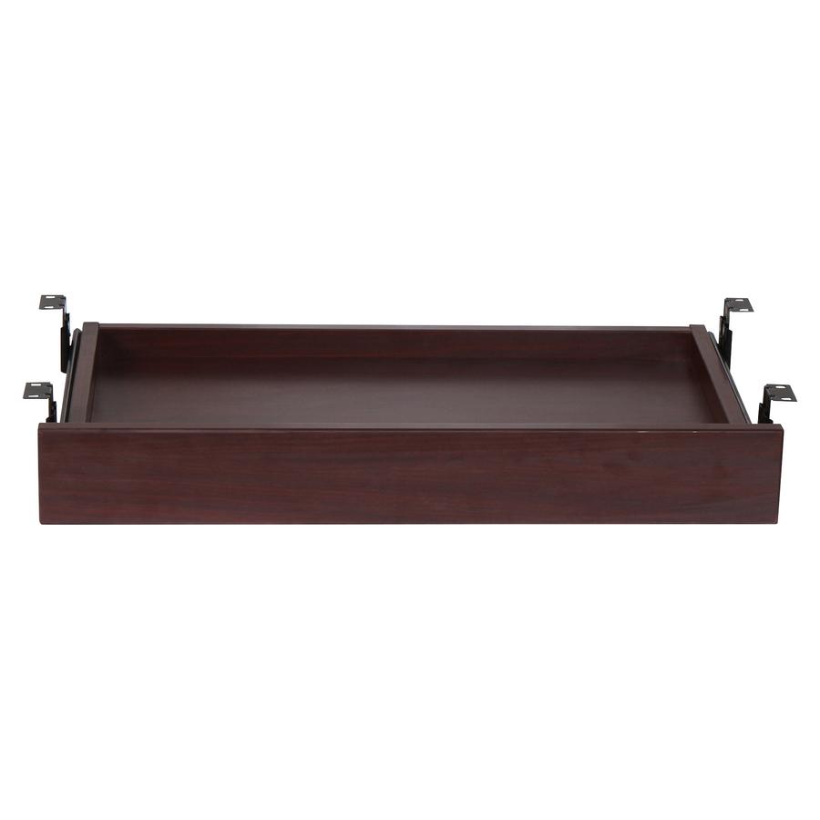 Lorell Universal Center Drawer - 28.4" Length x 16.7" Width x 5.1" Height - Mahogany, Laminate. Picture 6