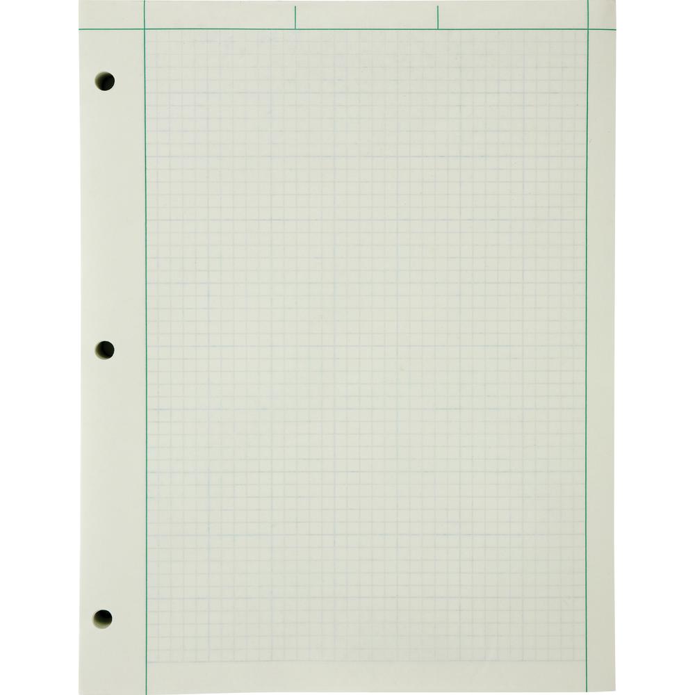 Ampad Engineering Computation Pad - 200 Sheets - Both Side Ruling Surface - Ruled Margin - 15 lb Basis Weight - Letter - 8 1/2" x 11" - Green Tint Paper - Chipboard Backing - 1 / Pad. Picture 3