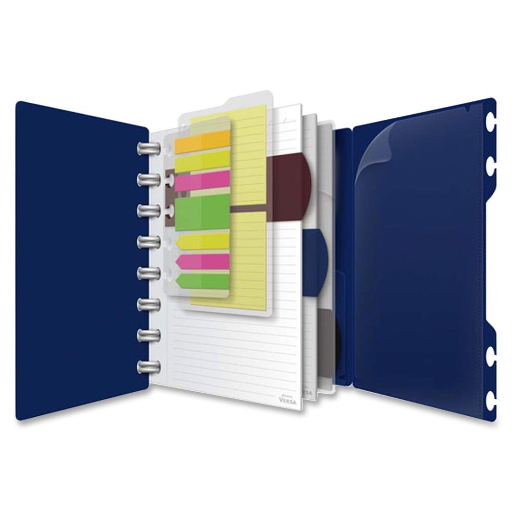 TOPS Versa Crossover Ruled Spiral Notebook - 60 Sheets - Spiral - 24 lb Basis Weight - 6" x 9" - NavyPoly Cover - Repositionable, Pocket, Micro Perforated - 1 Each. Picture 2