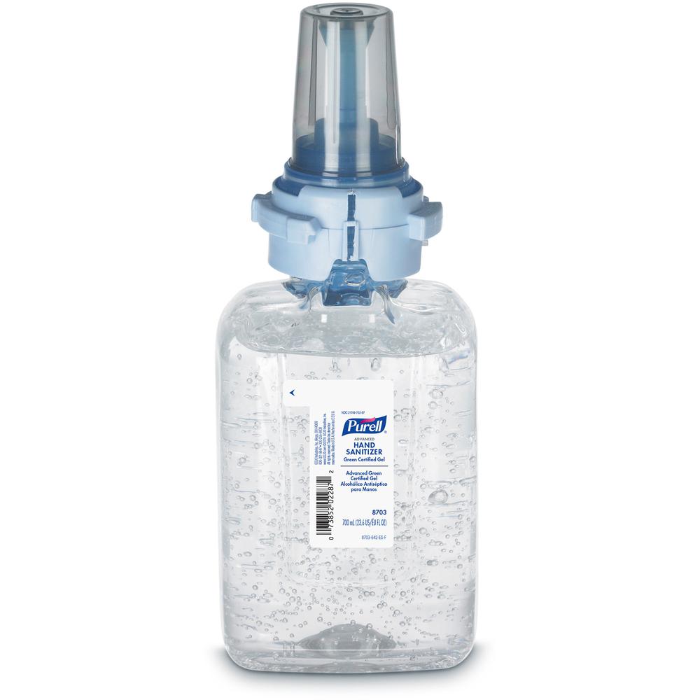 PURELL&reg; Hand Sanitizer Gel Refill - Fragrance-free Scent - 23.7 fl oz (700 mL) - Push Pump Dispenser - Kill Germs - Hand - Clear - Bio-based - 1 Each. Picture 3