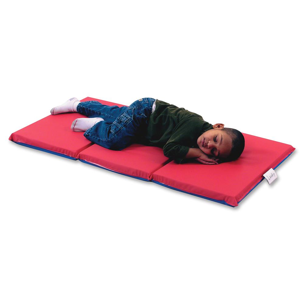 Children's Factory 3-section Infection Control Mat - 48" Length x 24" Width x 2" Thickness - Rectangle - Vinyl - Red, Blue. Picture 2