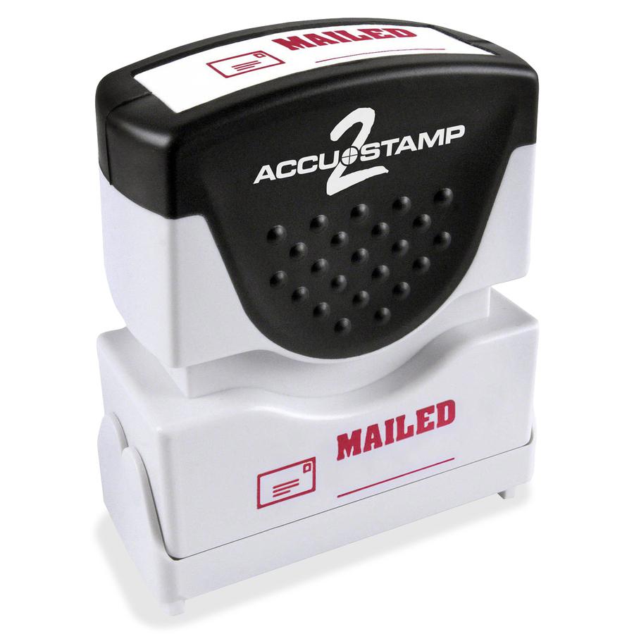COSCO MAILED Message Stamp - Message Stamp - "MAILED" - 0.50" Impression Width - Red - Rubber - 1 Each. Picture 2