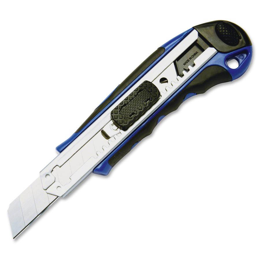 COSCO Snap Off Blade Retractable Utility Knife - Retractable, Snap-off, Ergonomic Design - Blue - 1 Each. Picture 3