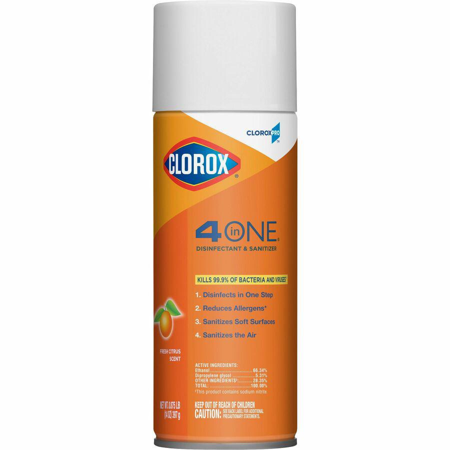CloroxPro&trade; 4 in One Disinfectant & Sanitizer - Spray - 14 fl oz (0.4 quart) - Fresh Citrus Scent - 1 Each. Picture 7