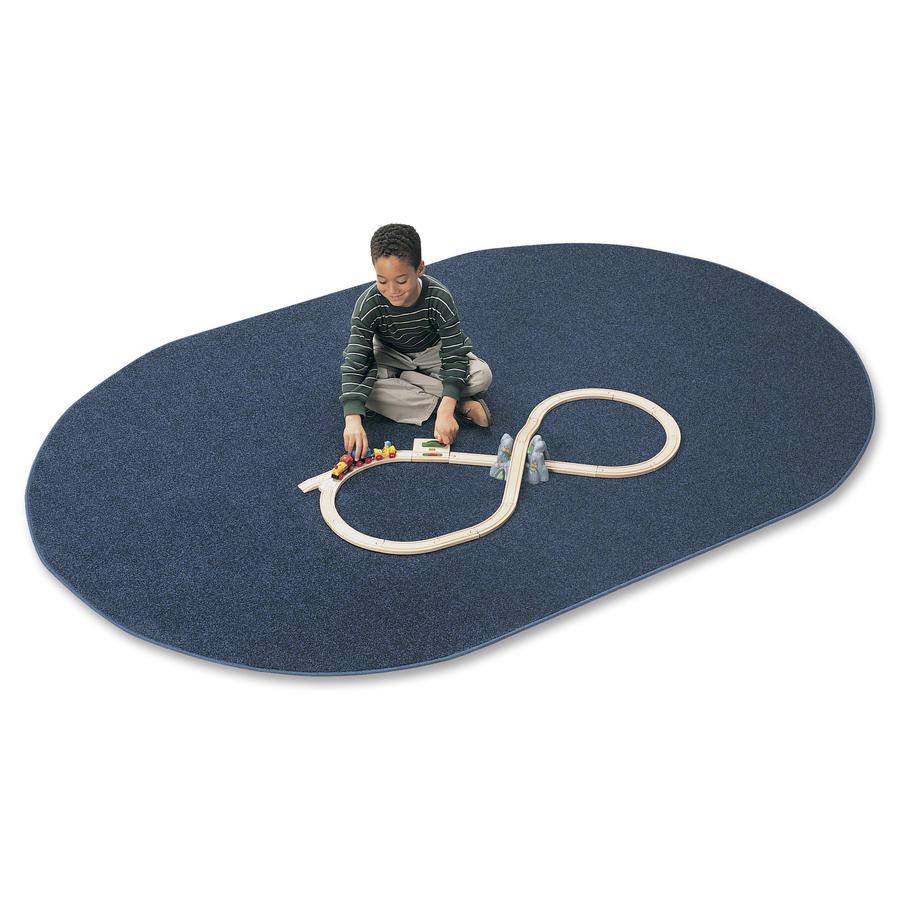 Carpets for Kids Mt. St. Helens Carpet Rug - 108" Length x 72" Width - Oval - Blueberry - Nylon. Picture 6