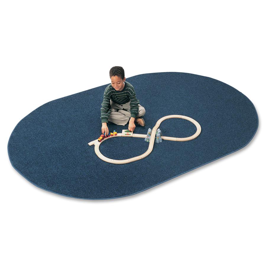 Carpets for Kids Mt. St. Helens Carpet Rug - 108" Length x 72" Width - Oval - Navy - Nylon. Picture 5