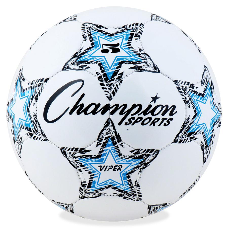 Champion Sports Viper Soccer Ball Size 5 - 8.75" - Size 5 - Thermoplastic Polyurethane (TPU) - Blue, Black, White - 1  Each. Picture 2