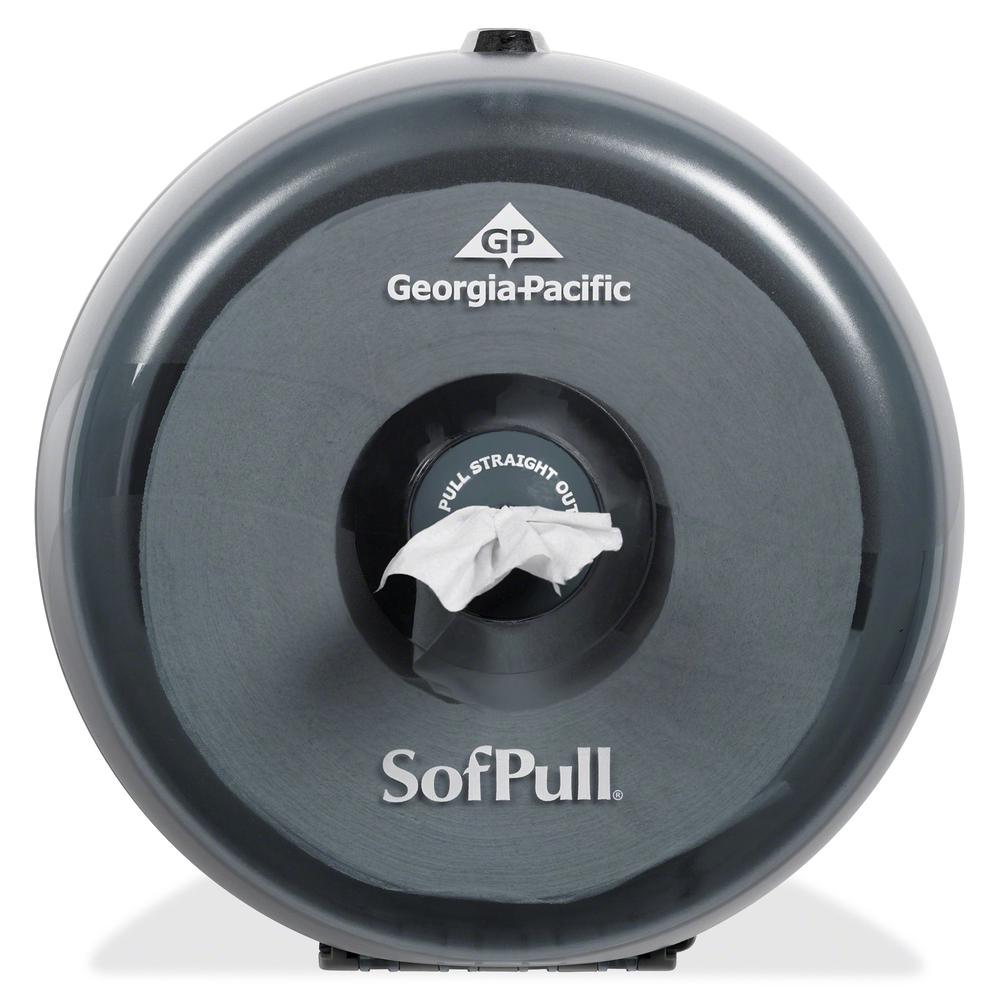SofPull Mini Tissue Dispenser - Center Pull - Smoke - Durable, Lockable, Sturdy. Picture 2