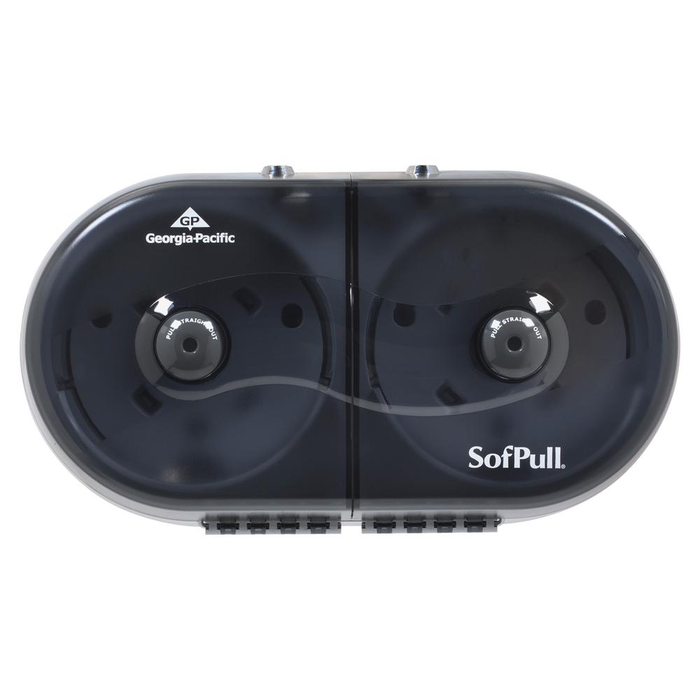 SofPull 2-roll Tissue Dispenser - Center Pull - Smoke - Durable, Lockable, Sturdy. Picture 2