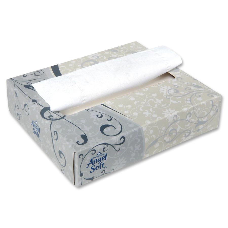 Angel Soft Professional Series Personal Flat Box Facial Tissue - 2 Ply - White - 50 Per Box - 60 / Carton. Picture 2