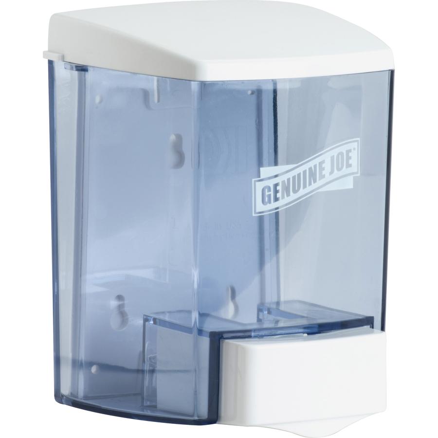 Genuine Joe 30 oz Soap Dispenser - Manual - 30 fl oz Capacity - See-through Tank, Water Resistant, Soft Push - 1Each. Picture 13