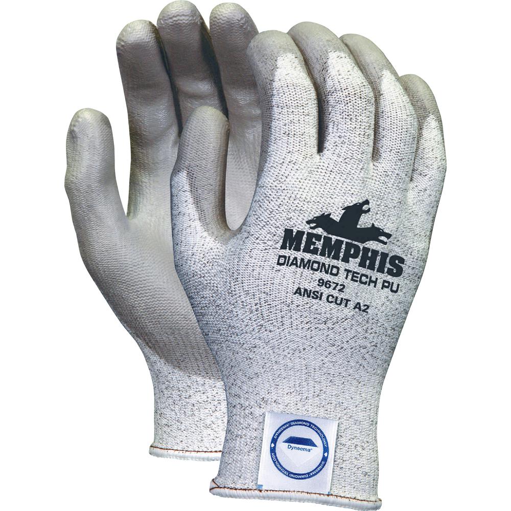 Memphis Dyneema Dipped Safety Gloves - X-Large Size - Gray - Breathable, Comfortable, Abrasion Resistant, Tear Resistant, Cut Resistant, Durable, Sturdy - For Multipurpose - 2 / Pair. Picture 2
