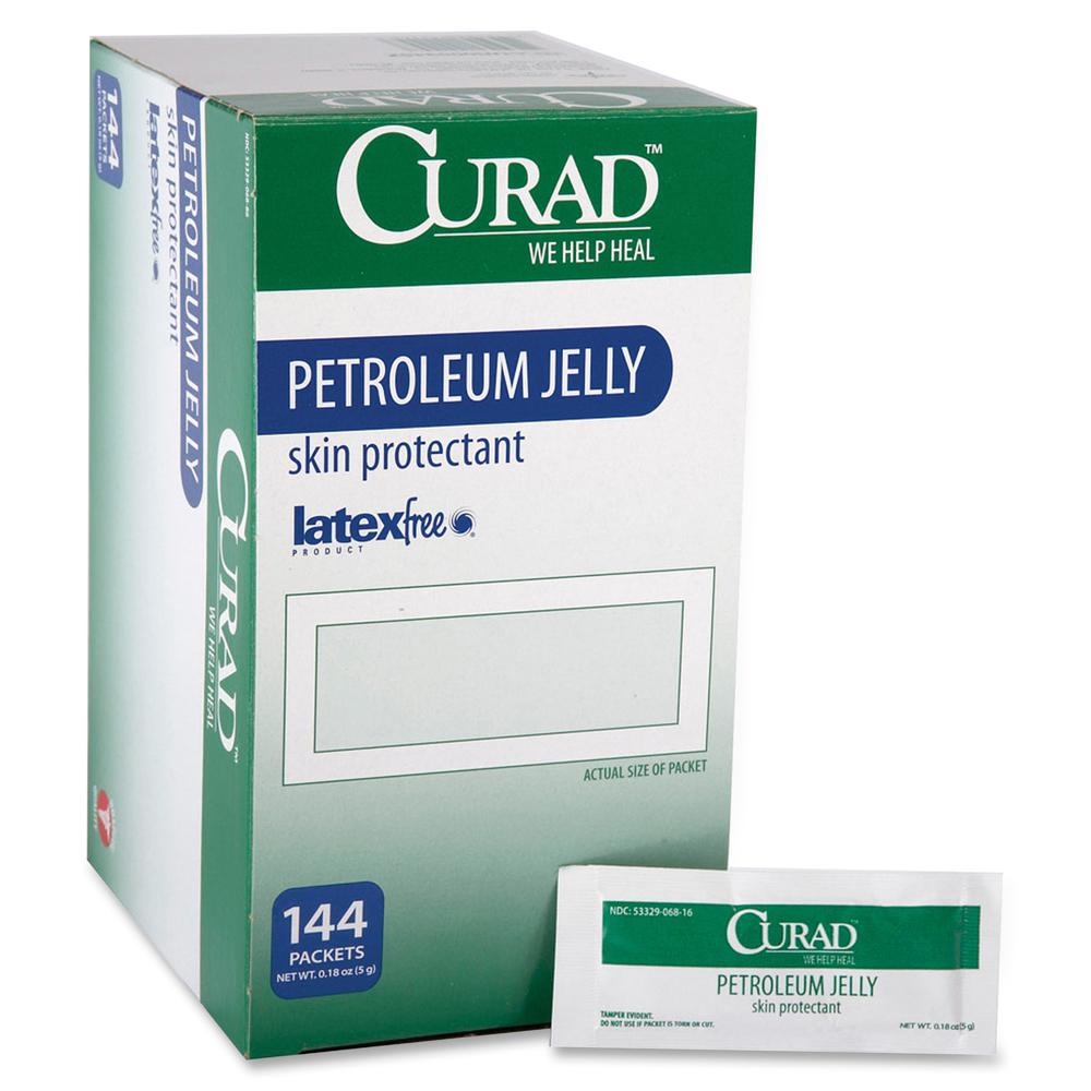 Curad Petroleum Jelly Ointment Packets - Ointment - 0.18 oz (5 g) - Tube - For Dry Skin - Moisturising, Latex-free - 144 / Box. Picture 2