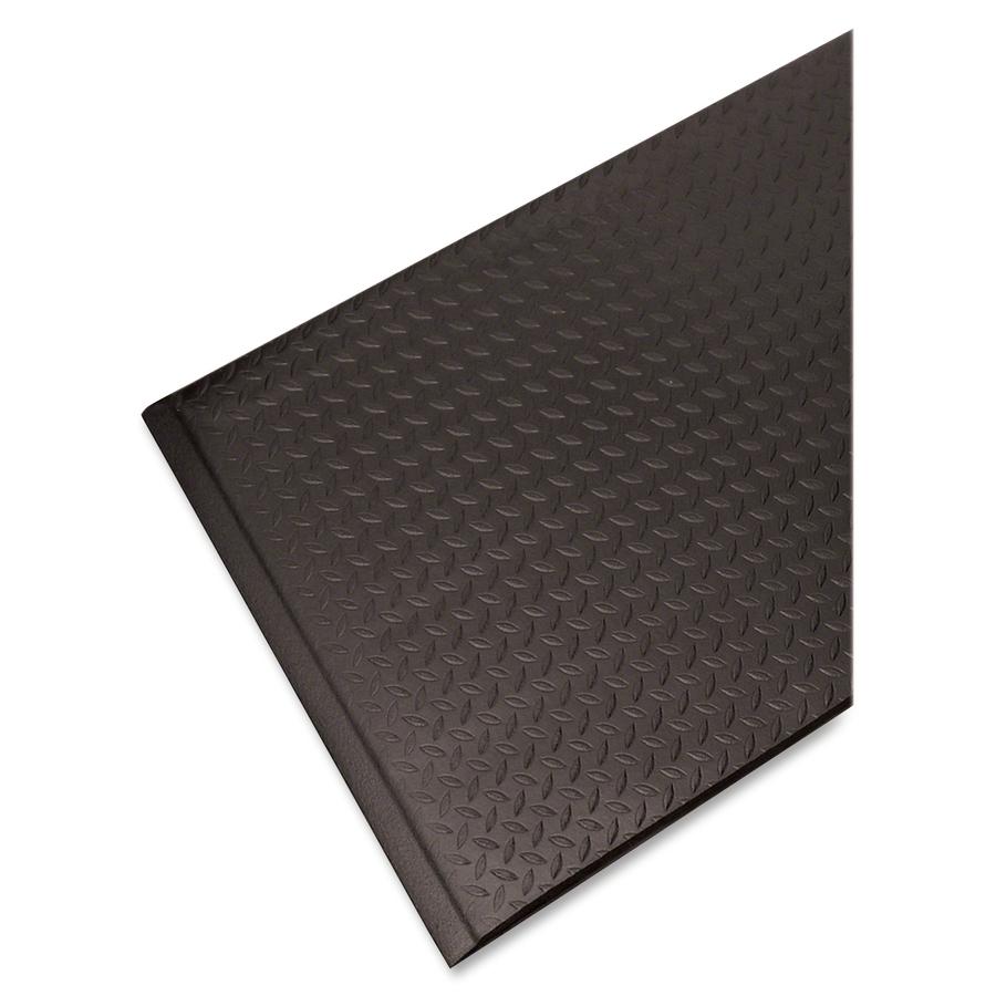 Guardian Floor Protection Soft Step Anti-Fatigue Floor Mat - Floor - 36" Length x 24" Width - Rectangular - Diamond Pattern - Vinyl Foam - Black - 1Each. Picture 3