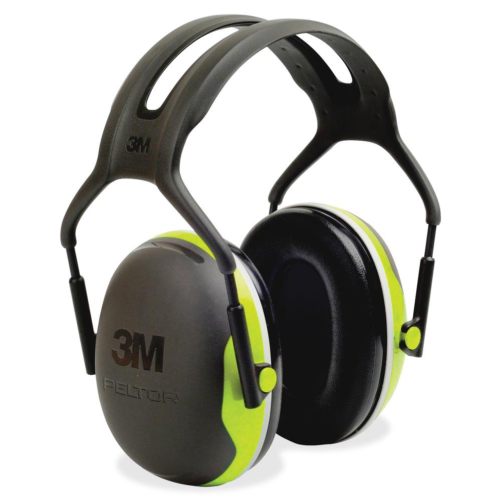 Peltor X4A Earmuffs - Noise, Noise Reduction Rating Protection - Steel, Steel - Black, Green - Lightweight, Comfortable, Cushioned, Adjustable Headband, Durable - 1 Each. Picture 2
