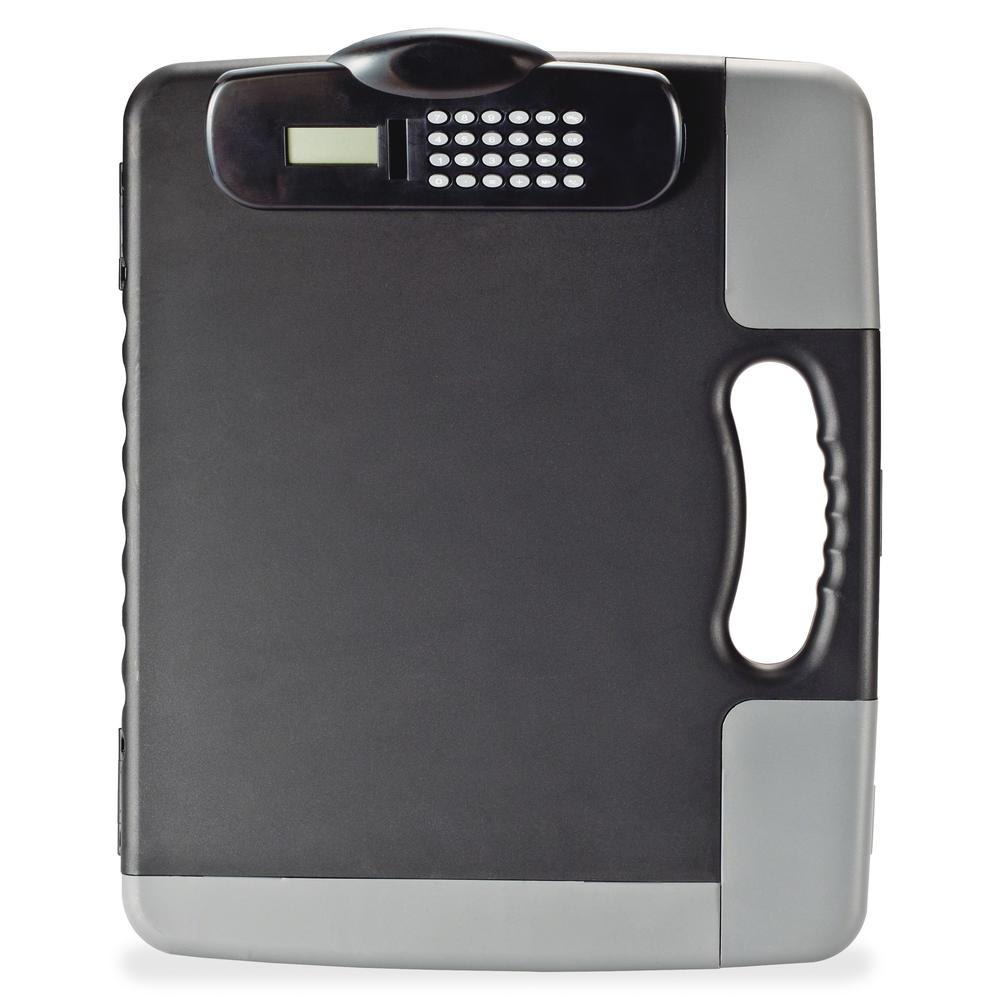 Officemate Portable Storage Clipboard with Calculator - Heavy Duty - Plastic - Charcoal Black - 1 Each. Picture 8