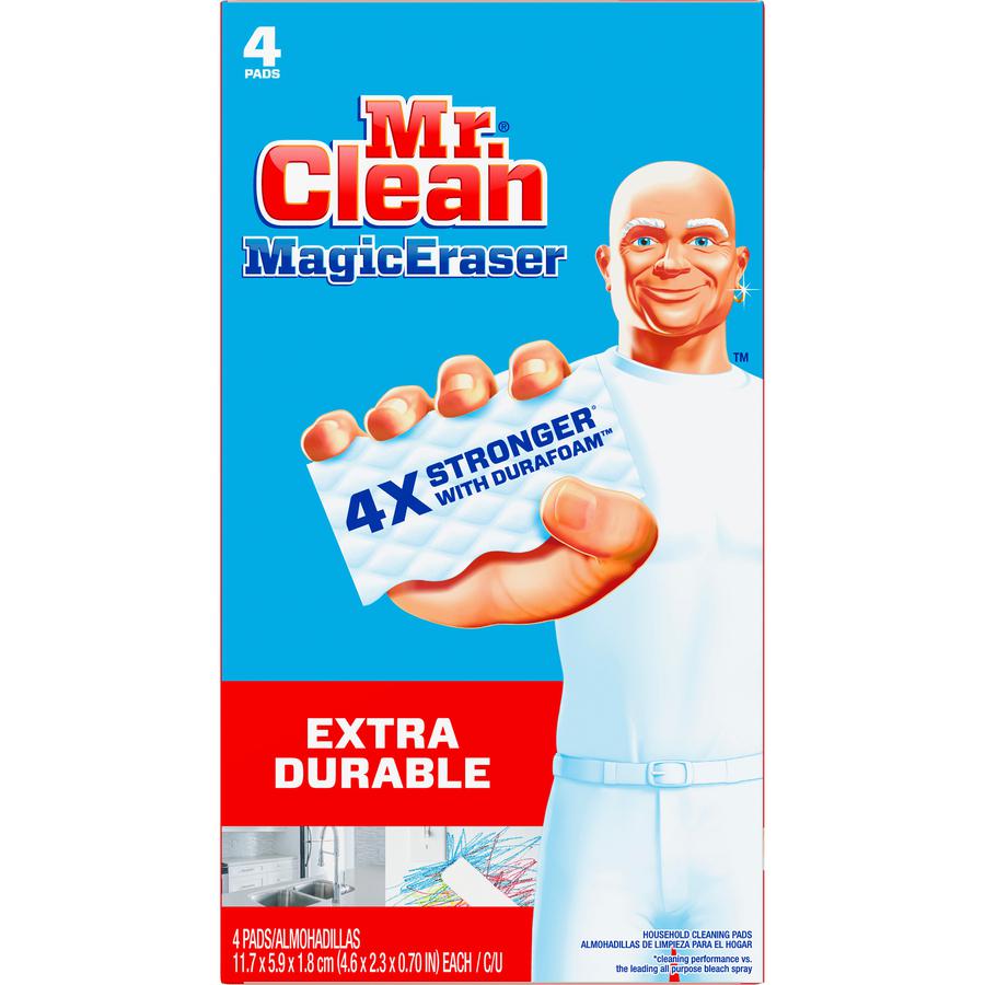 Mr. Clean Magic Eraser Extra Durable Pads - For Multipurpose - 4 / Box - Heavy Duty, Textured - White. Picture 3