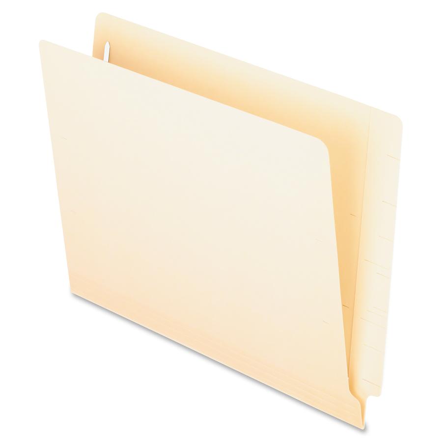 Pendaflex Straight Tab Cut Letter Recycled End Tab File Folder - 2" Folder Capacity - 8 1/2" x 11" - 400 Sheet Capacity - 2 Fastener(s) - Manila - Manila - 10% Fiber Recycled - 50 / Box. Picture 2