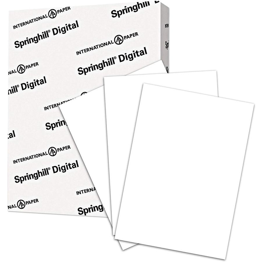 Springhill Multipurpose Cardstock - White - 92 Brightness - Letter - 8 1/2" x 11" - 90 lb Basis Weight - Smooth, Hard - 250 / Pack - Acid-free - White. Picture 3